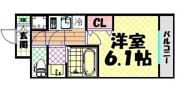 【間取り】 | レオンコンフォート難波リオ