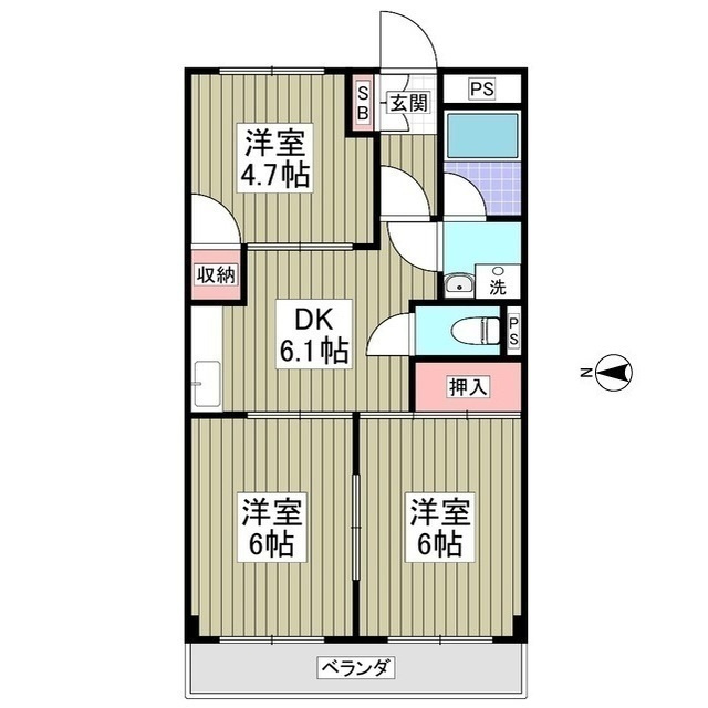 ニューオカダパールマンションの間取り