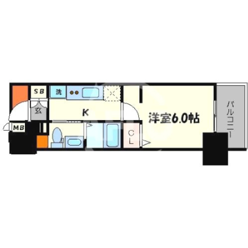 エステムプラザ大手前エヴァースの間取り|エステムプラザ大手前エヴァース　間取り