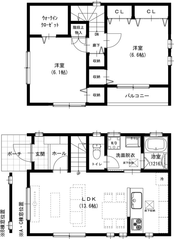 リブリ・カルモ B棟の間取り