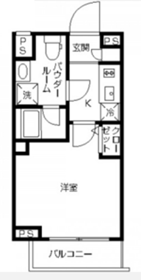 スカイコート蒲田EASTの間取り|独立洗面台付きの1Kバストイレ別！