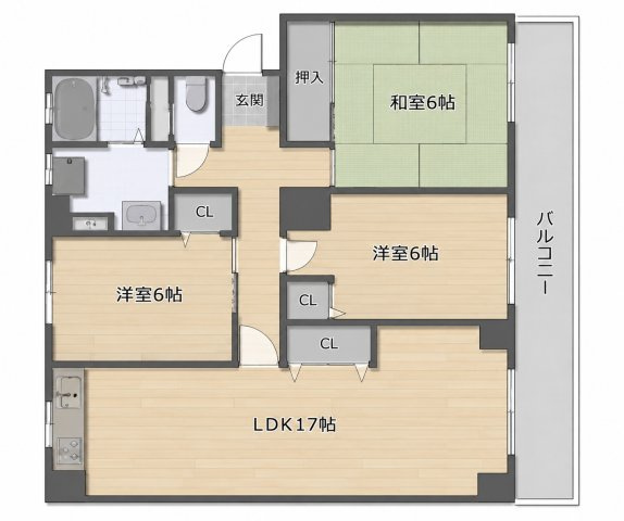 レジデンスＦＦＭ千里丘の間取り