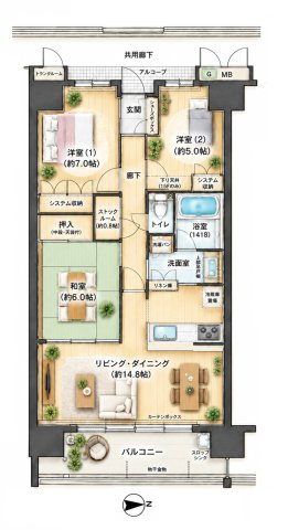 森都OSAKAウエストヴィルの間取り|間取り図はいかがですか？ご希望を叶える間取りですか？リビングの広さは？水回りの位置は？カウンターキッチン？など色々な情報が集約されています。弊社ではリフォームなどのご相談も承っております。