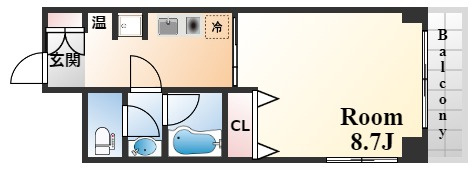 芦屋市公光町の賃貸マンションの間取り