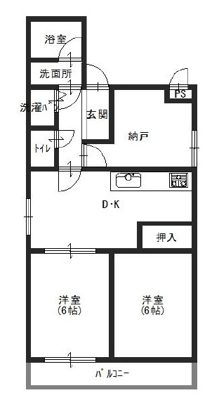 神戸市東灘区岡本７丁目の賃貸マンションの間取り