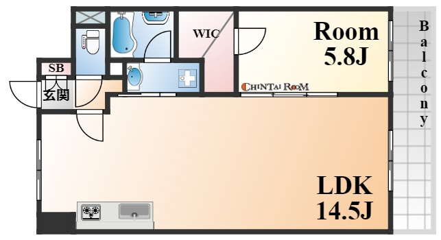 神戸市東灘区本山南町７丁目の賃貸マンションの間取り