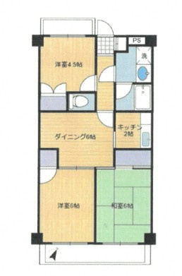 東所沢グリーンハイツ２号棟の間取り