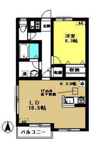小金井市関野町１丁目のアパートの間取り