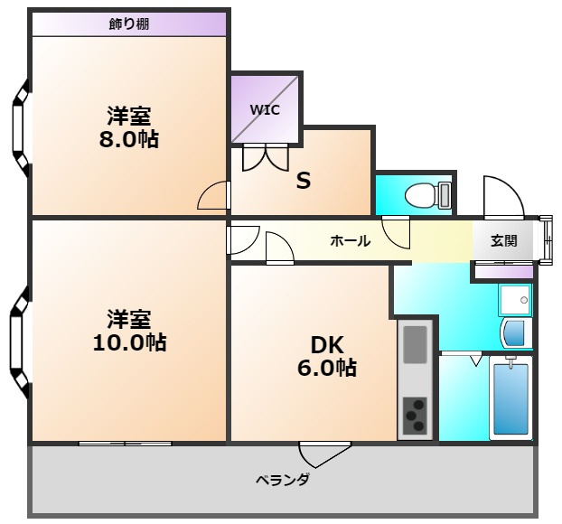 小平市上水南町２丁目の一戸建ての間取り