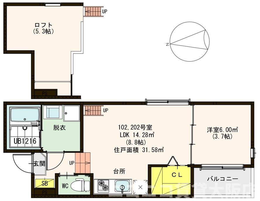 門真市小路町のアパートの間取り