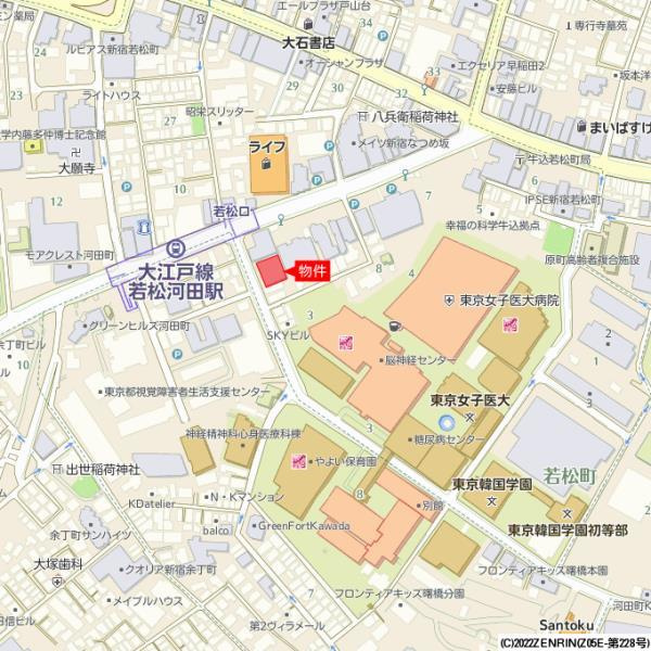 パークホームズ新宿若松町の地図