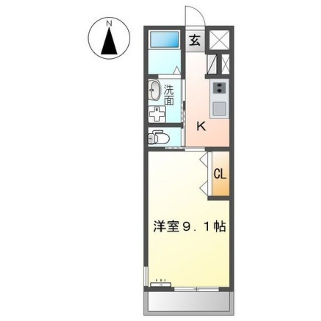 岐阜市宇佐南３丁目のアパートの間取り