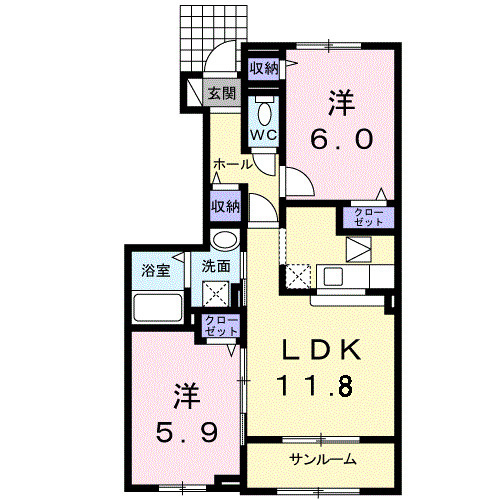 アネシス・ルナＡの間取り