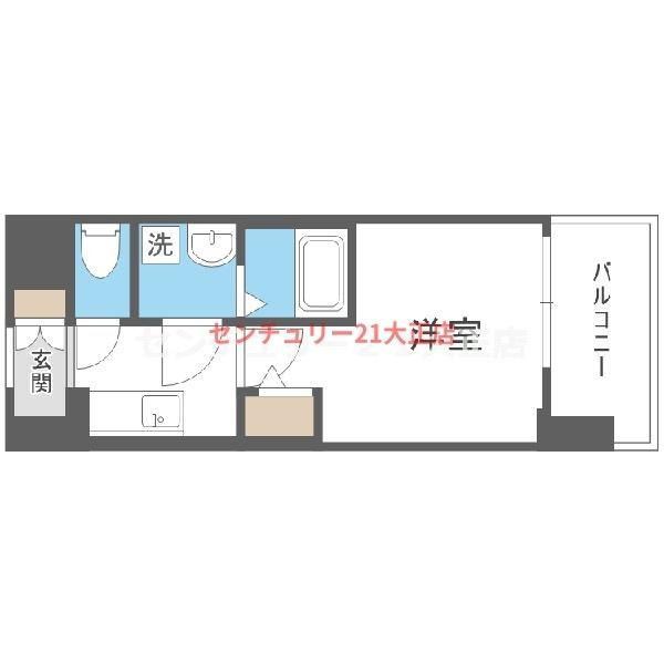 大阪市港区田中２丁目の賃貸マンションの間取り