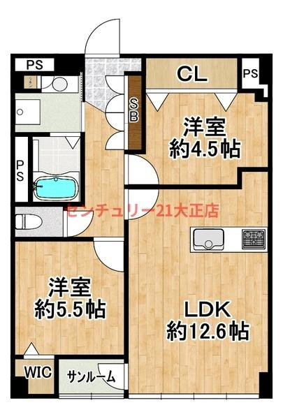天保山第1コーポの間取り