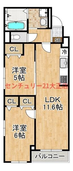 ヒカルサ大阪南恩加島の間取り