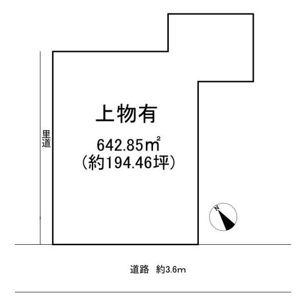 生駒市萩原町の売地の土地図