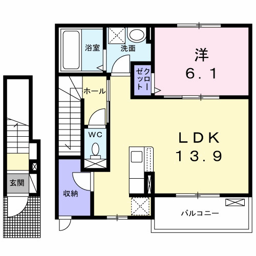 アリビオ永新Ａの間取り