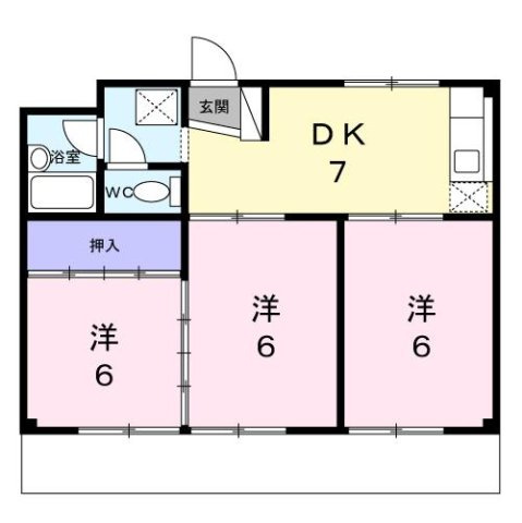コーポにしふかの間取り