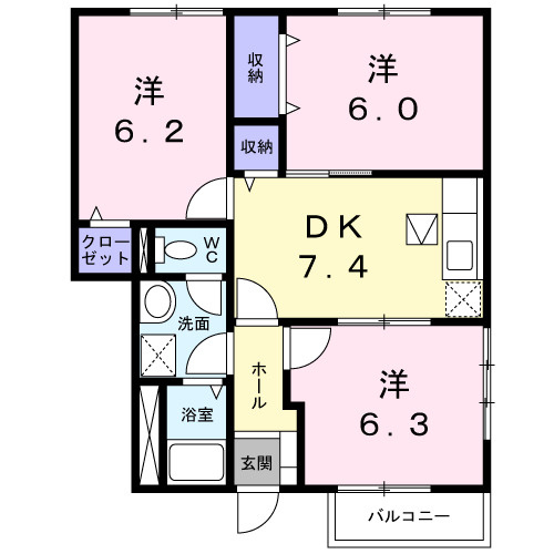 ファミール光葉Ⅱ　Ｂ棟の間取り