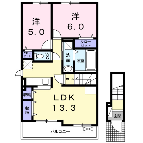 メイプレーヌ　Gの間取り