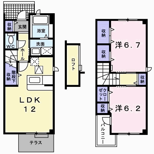 グレースコート　Ｃの間取り