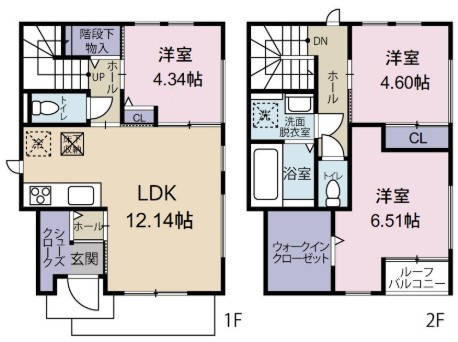 徳島市春日１丁目の一戸建ての間取り