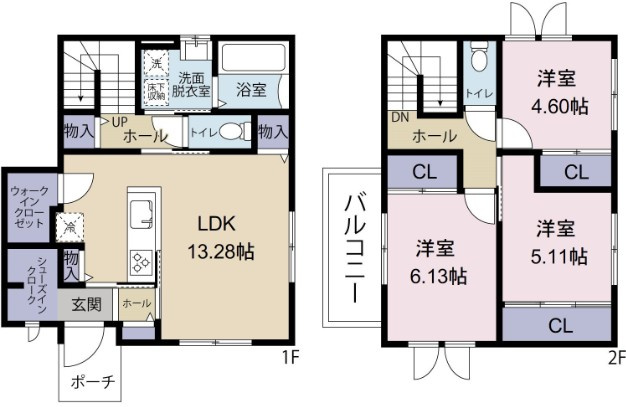 徳島市春日１丁目の一戸建ての間取り