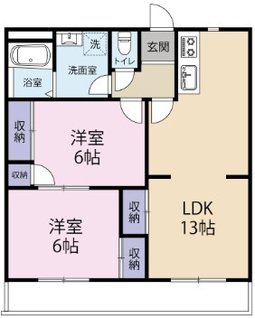 板野郡藍住町矢上字原の賃貸マンションの間取り