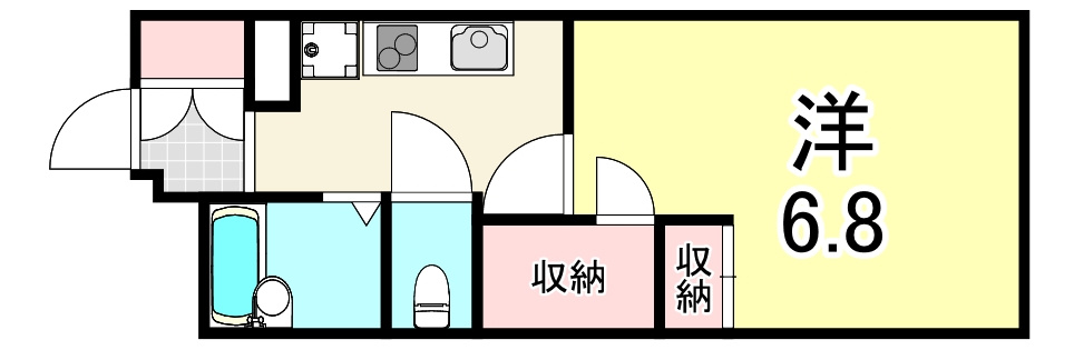 レオパレスあまがさき駅近の間取り