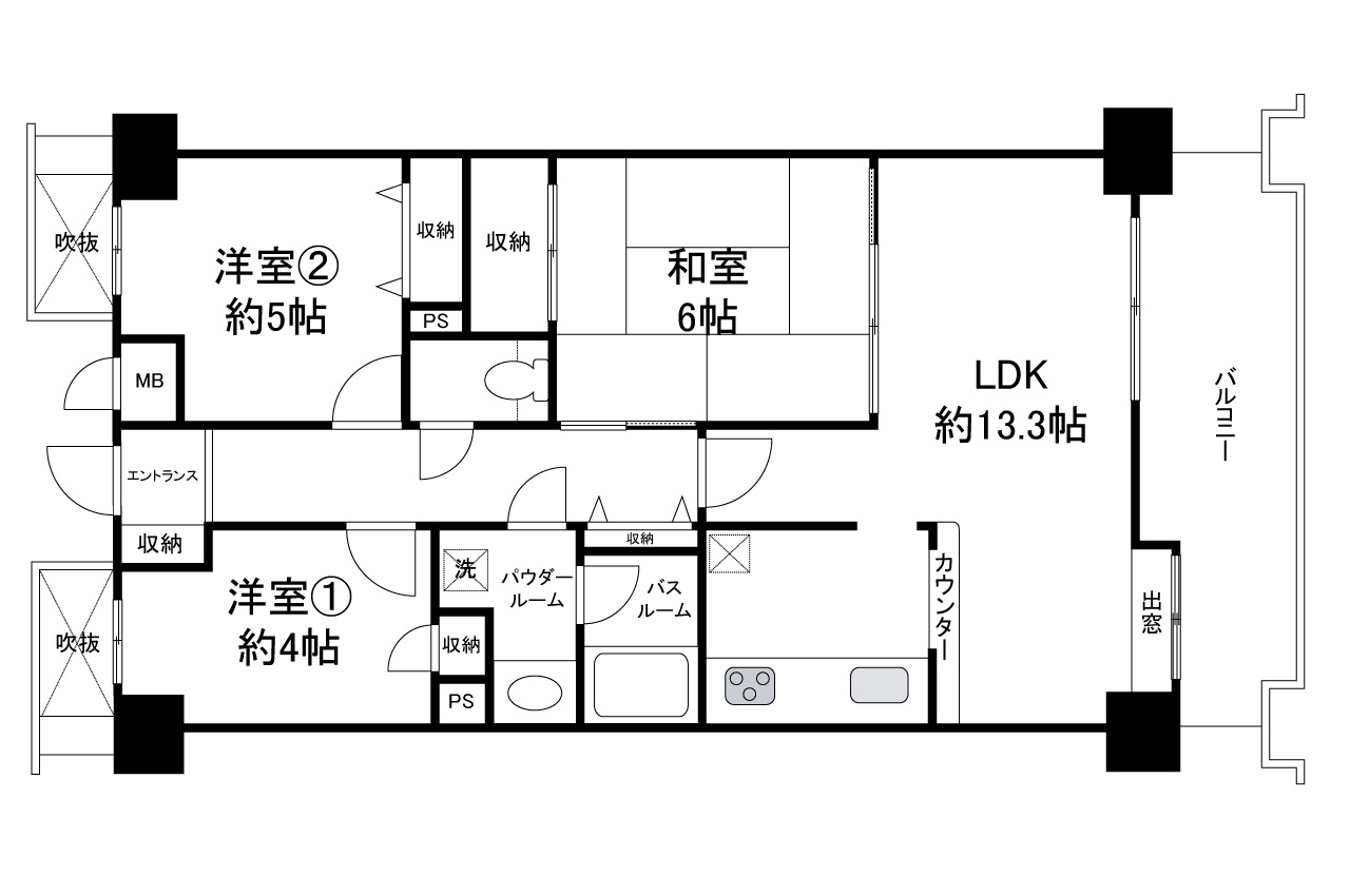 藤和喜志ハイタウンの間取り|リフォームの詳細についてはお問合せください。