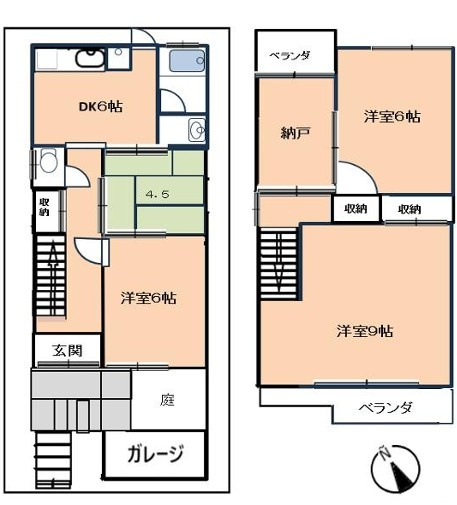 長尾西町リノベ貸家の間取り