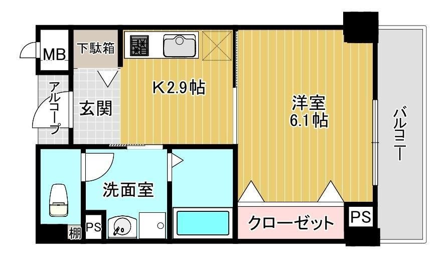 アベニューKOBE山本通りの間取り