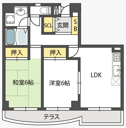 パールハイツ三輪の間取り