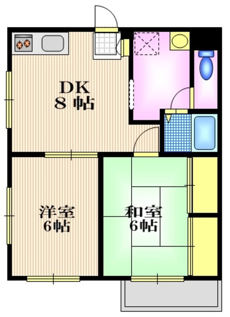パレス若林の居間・リビング|★明るいフローリング調のお部屋です★