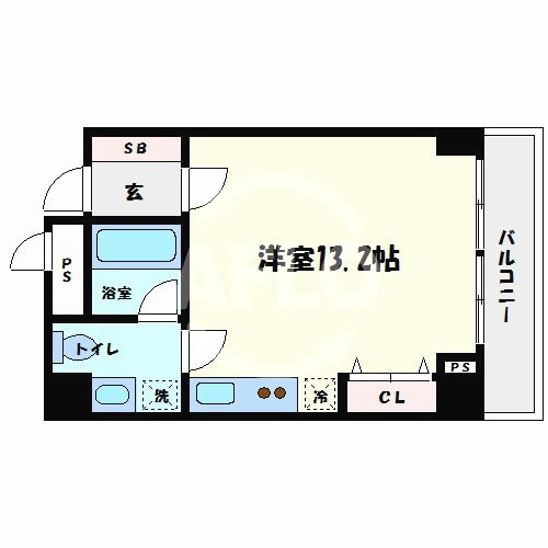 アーバンスタイル心斎橋の間取り|アーバンスタイル心斎橋　開放感ある間取り