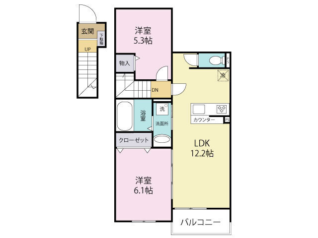 エルグランドパティオ 壱番館の間取り