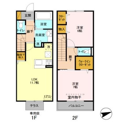 クレアーレ弐番館の間取り
