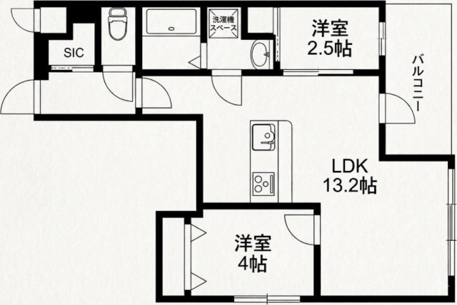 MODERN EIGHT 高宮lietoの間取り