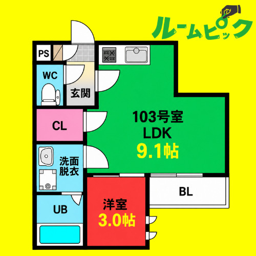 GRANDTIC本笠寺　名古屋市賃貸　仲介手数料無料の間取り