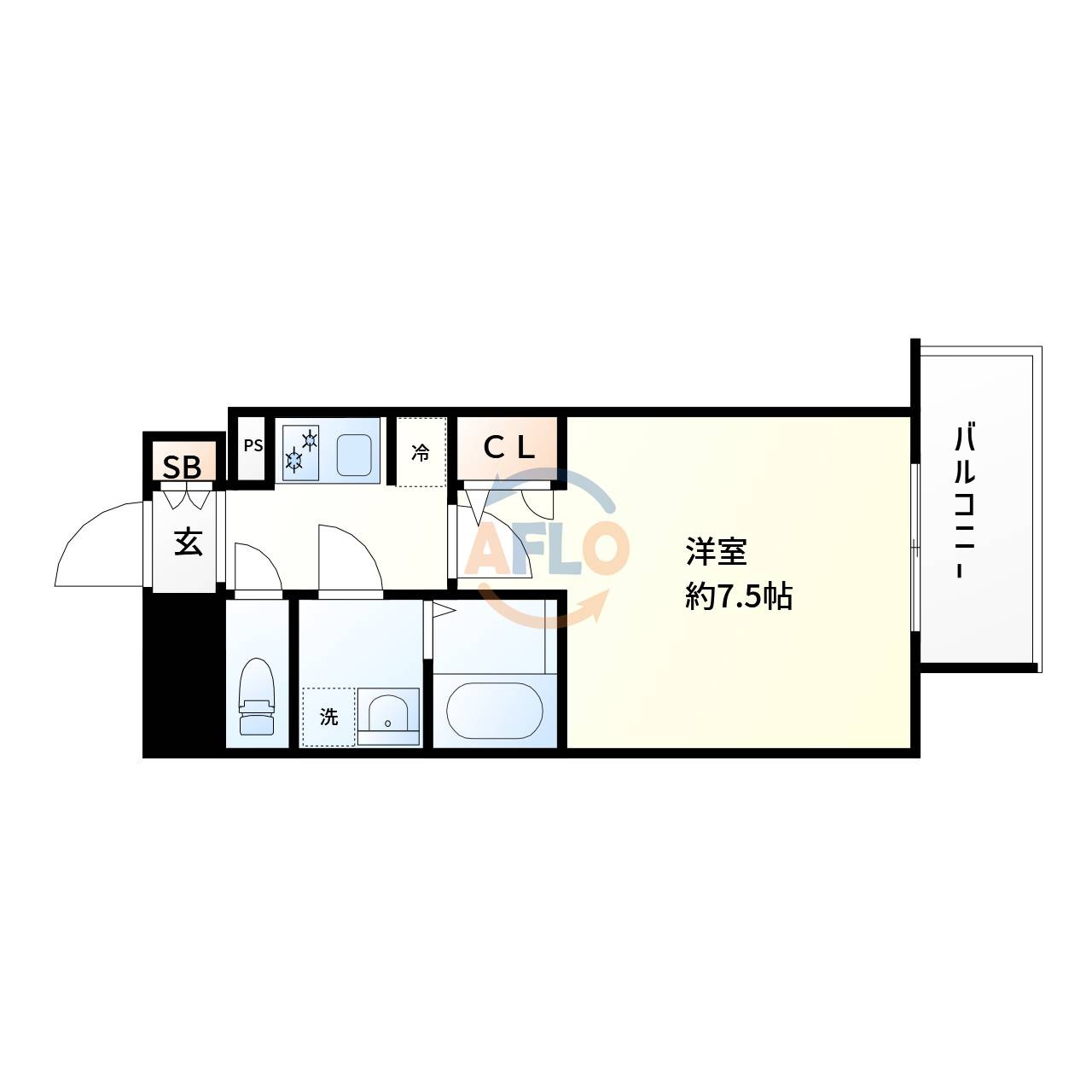 エスレジデンス江坂アレグリアの間取り|S-RESIDENCE江坂Alegria　間取り