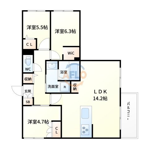 ハイテラス千里山の間取り|間取り