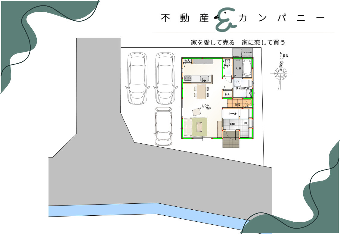 東長戸3丁目の新築戸建③　松山市東長戸3丁目新築建売の区画図
