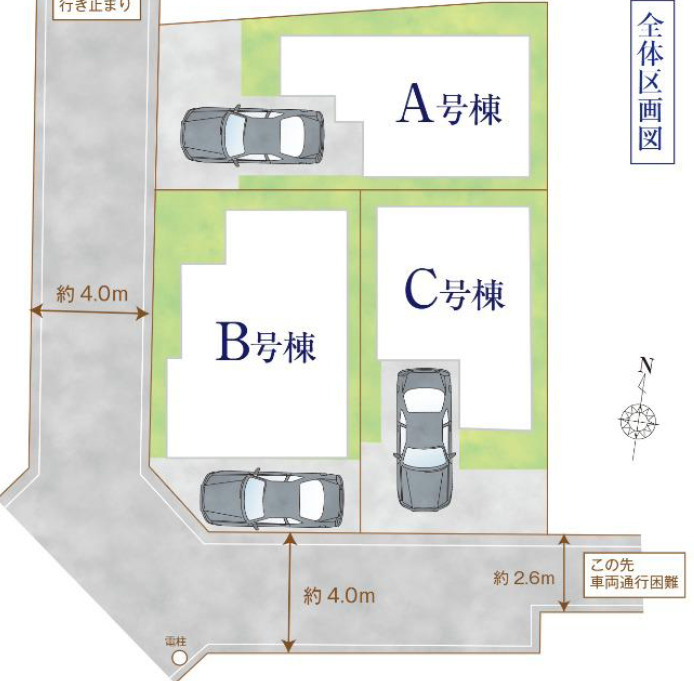 【仲介手数料無料】所沢くすのき台全３棟Ｃ号棟　所沢市の不動産なら西武ハウジングの区画図