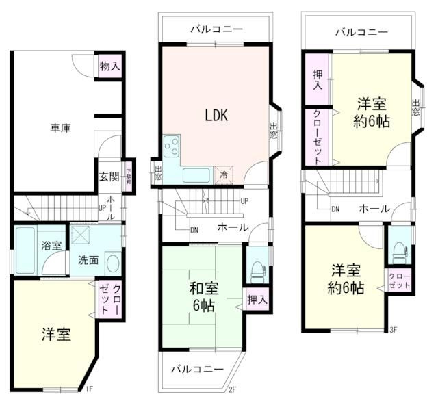 横浜市港北区小机町戸建の間取り