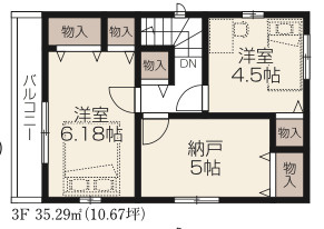 【仲介手数料無料】所沢市旭町２期全３棟Ａ号棟　所沢市の不動産なら西武ハウジングの間取り