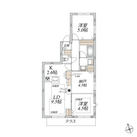 【間取り】 | 仮）代沢２丁目メゾン | 2SLDK