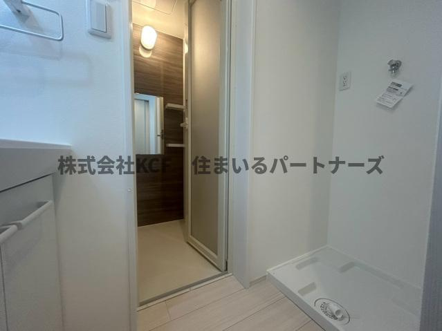 エクシア御井駅前の洗面所|コンパクトで使いやすい洗面所