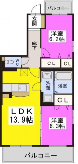 【間取り】 | カーサ宮ノ前Ⅲ
