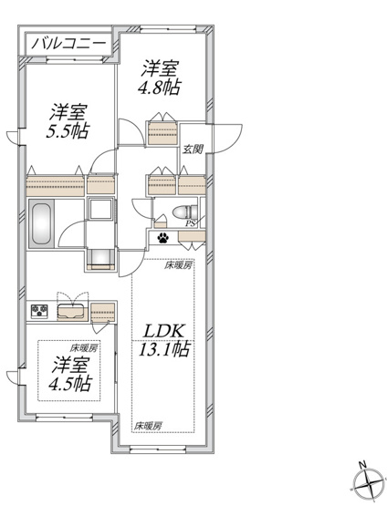 【間取り】 | 仮）代沢２丁目メゾン | 3LDK